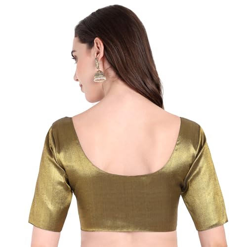 JISB Plain Tissue Blouse with Elbow Length Sleeve (Dark Green, XL) - Image 3