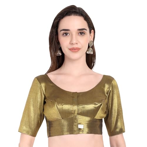 JISB Plain Tissue Blouse with Elbow Length Sleeve (Dark Green, XL) - Image 1