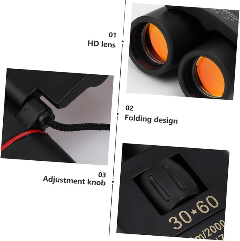 Compact Folding Binoculars 10x25 High Powered Optics for Hiking Sightseeing Concerts Lightweight Portable - Image 4