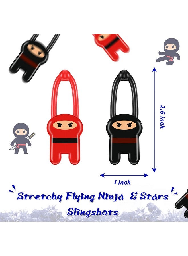 Charniol 48 Pcs Stretchy Flying Ninjas Stretchable Funny Finger Ninja Slingshot Toys Elastic Stretchy Flying Slingshot Ninja Toys Red And Black Ninja Party Favors For Ninja Kids Birthday Favor Supplies - Image 4