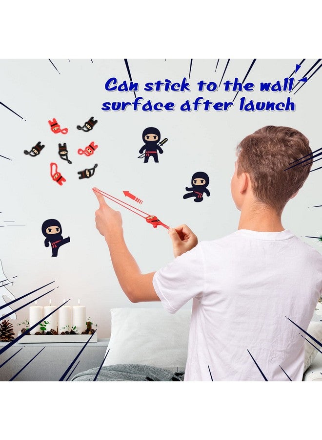 Charniol 48 Pcs Stretchy Flying Ninjas Stretchable Funny Finger Ninja Slingshot Toys Elastic Stretchy Flying Slingshot Ninja Toys Red And Black Ninja Party Favors For Ninja Kids Birthday Favor Supplies - Image 5