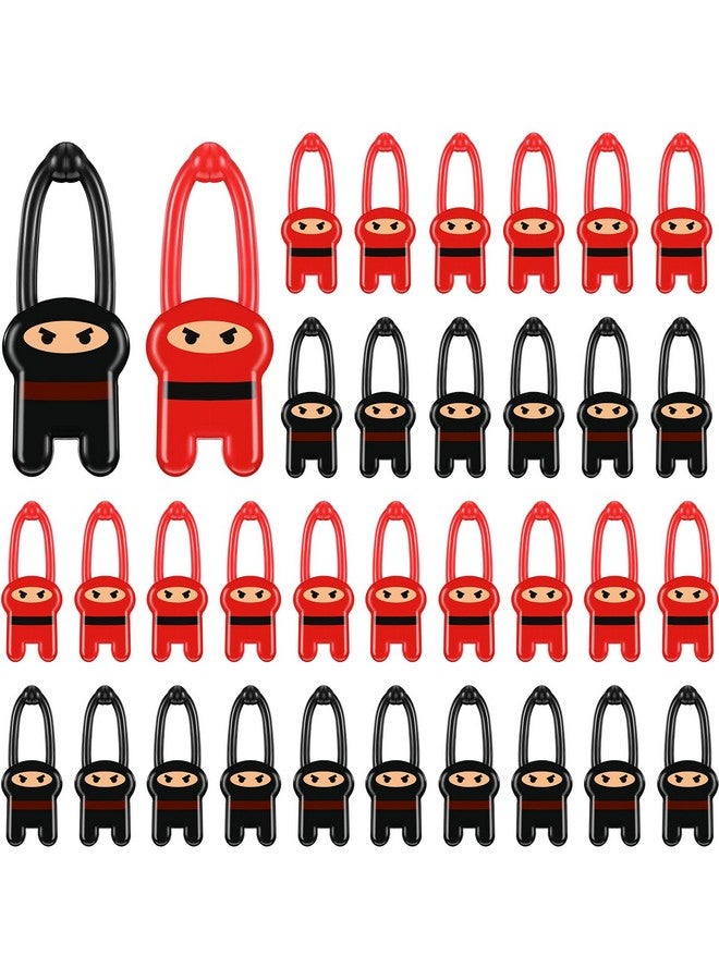 Charniol 48 Pcs Stretchy Flying Ninjas Stretchable Funny Finger Ninja Slingshot Toys Elastic Stretchy Flying Slingshot Ninja Toys Red And Black Ninja Party Favors For Ninja Kids Birthday Favor Supplies - Image 1