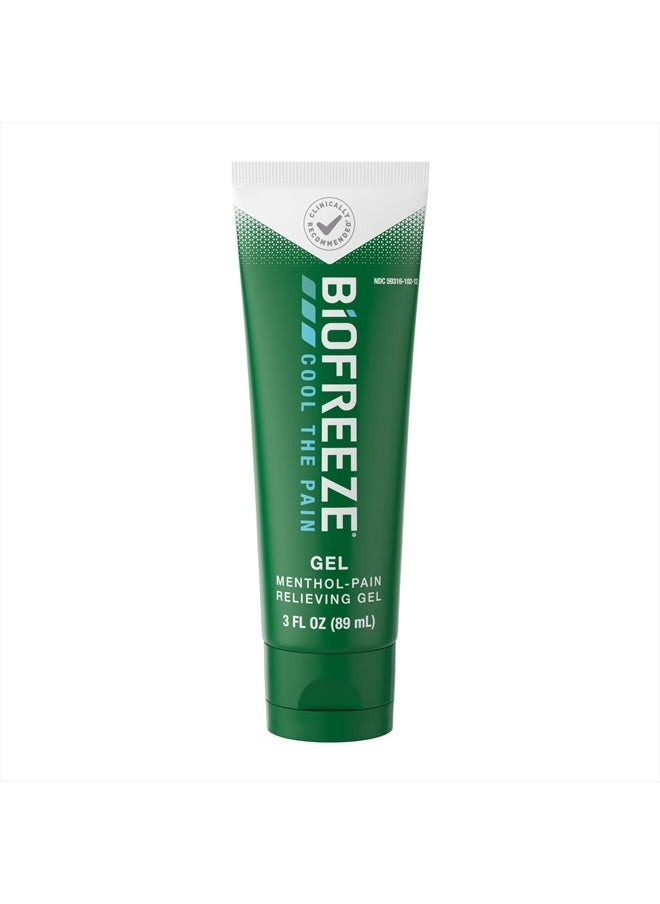 Biofreeze Pain Relief Gel, Arthritis Pain Reliver, Knee & Lower Back Pain Relief, Sore Muscle Relief, Neck Pain Relief, Pharmacist Recommended, FSA Eligible, 3 FL OZ Biofreeze Menthol Gel  - Image 1
