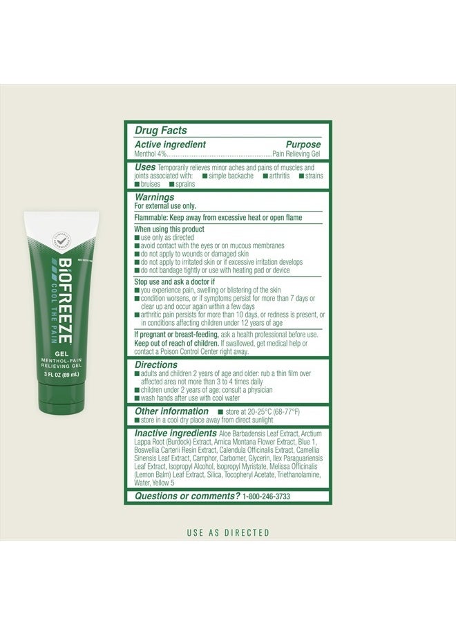 Biofreeze Pain Relief Gel, Arthritis Pain Reliver, Knee & Lower Back Pain Relief, Sore Muscle Relief, Neck Pain Relief, Pharmacist Recommended, FSA Eligible, 3 FL OZ Biofreeze Menthol Gel  - Image 5
