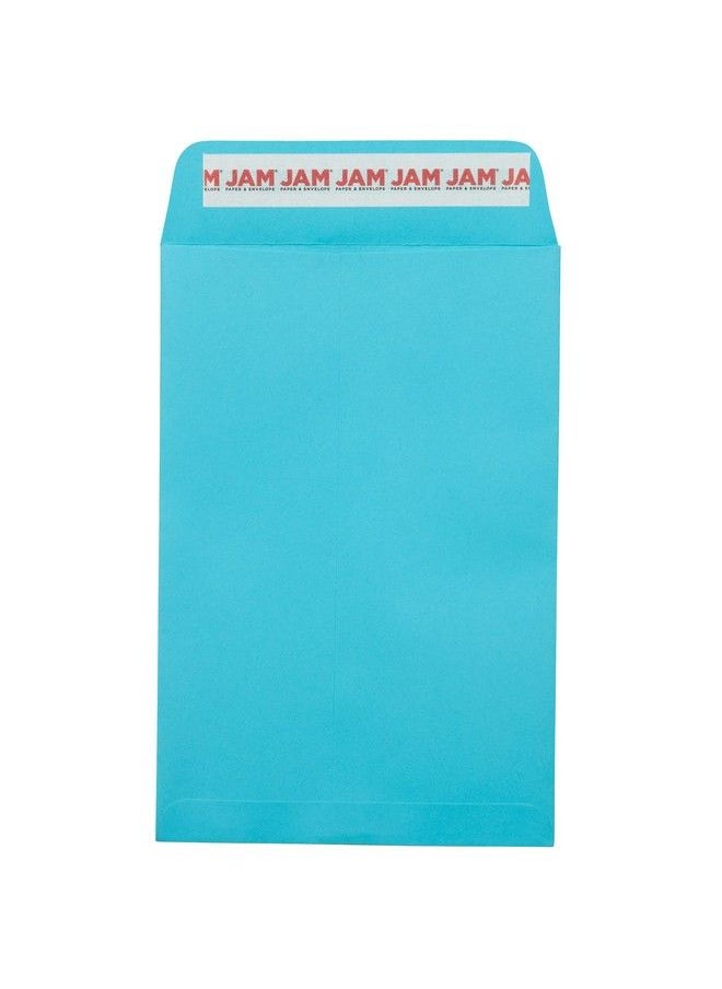 JAM Paper 6 X 9 Open End Colored Catalog Envelopes With Peel And Seal Closure Blue 25 Pack  - Image 1
