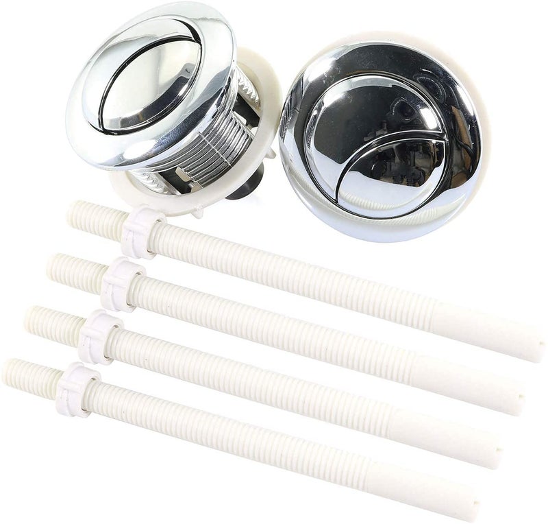 زر مرحاض SQXBK 2PCS 38mm زر دفع مزدوج لمرحاض تدفق زر خزان المرحاض بقطر خيط فضي لصمام المياه