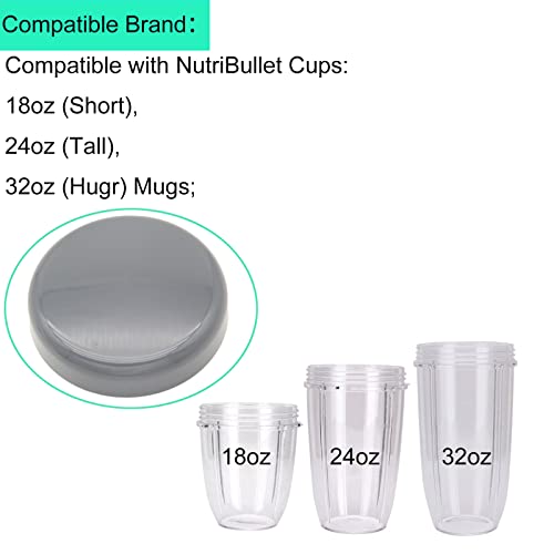 JIUDANI 4 Pack Cup Lids Replacement for 600W 900W Nutribulle Replacement Stay Fresh Resealable Accessory Parts W/Gasket - Image 2