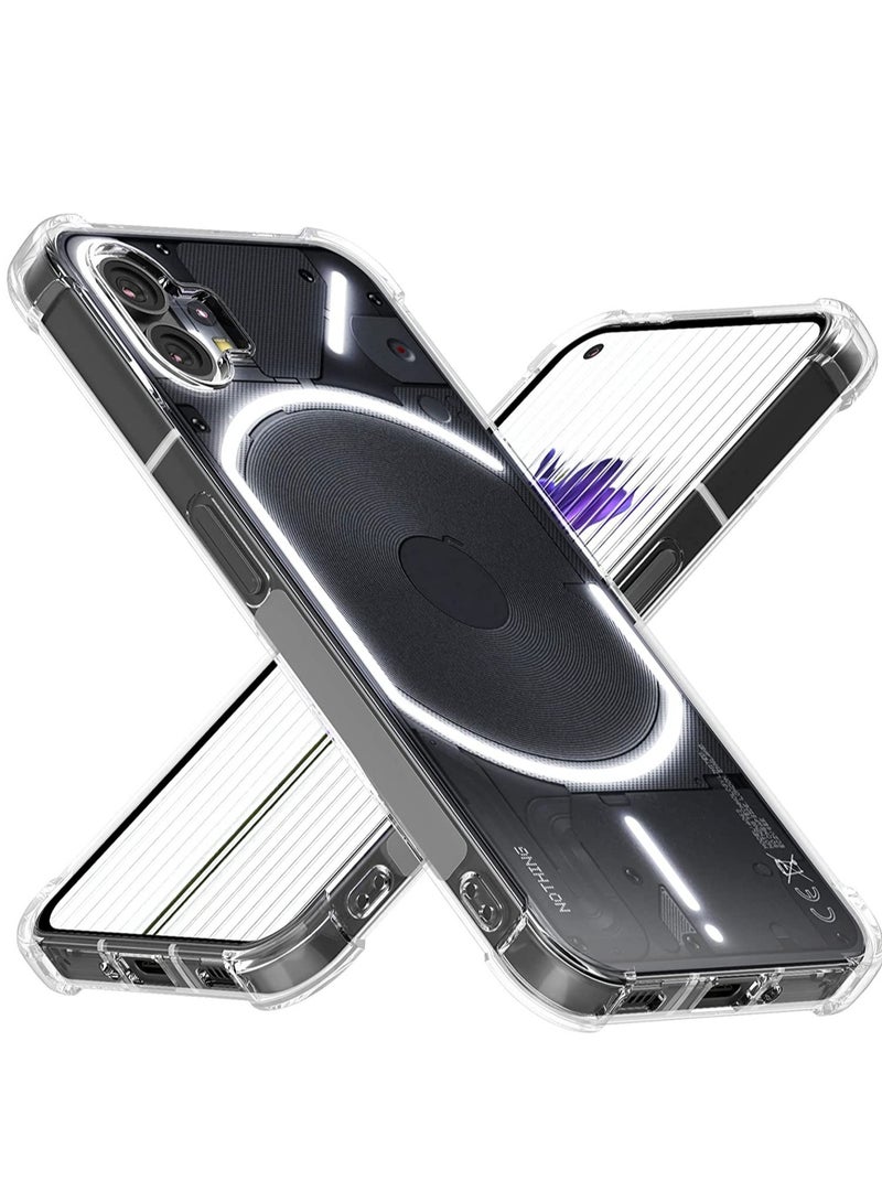Nothing Phone 1 Clear Case 2022, Soft Slim Cover Transparent Flexible TPU Back Hard PC Frame Bumper Reinforced Corners Shell Lightweight Shockproof for Nothing Phone 1 - Image 1