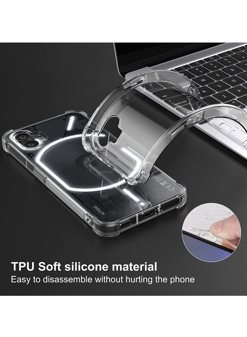 Nothing Phone 1 Clear Case 2022, Soft Slim Cover Transparent Flexible TPU Back Hard PC Frame Bumper Reinforced Corners Shell Lightweight Shockproof for Nothing Phone 1 - Image 3