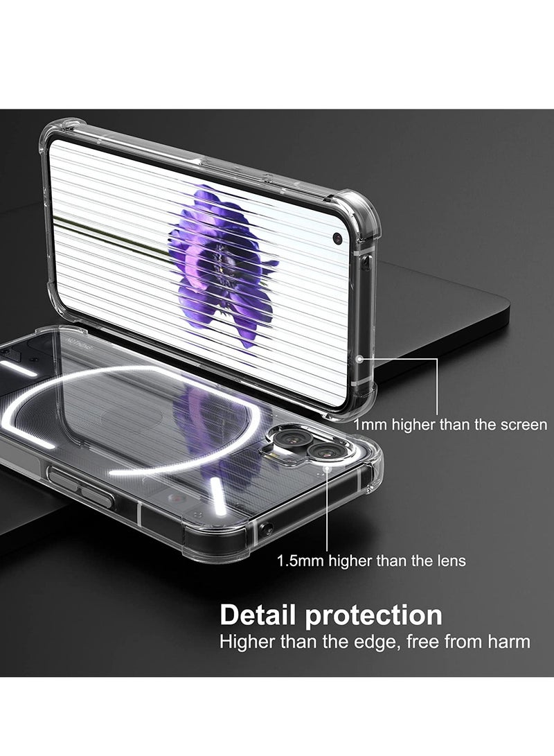Nothing Phone 1 Clear Case 2022, Soft Slim Cover Transparent Flexible TPU Back Hard PC Frame Bumper Reinforced Corners Shell Lightweight Shockproof for Nothing Phone 1 - Image 4