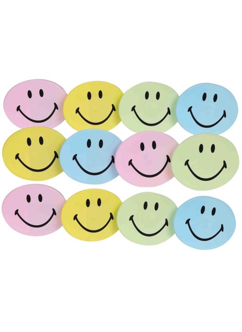 Shri Ashtavinayak Smiley Faced Oval Fancy Plastic Tiffin Boxes for Kids with Spoon and Fork (Pack of 12, Volume - 350ml)