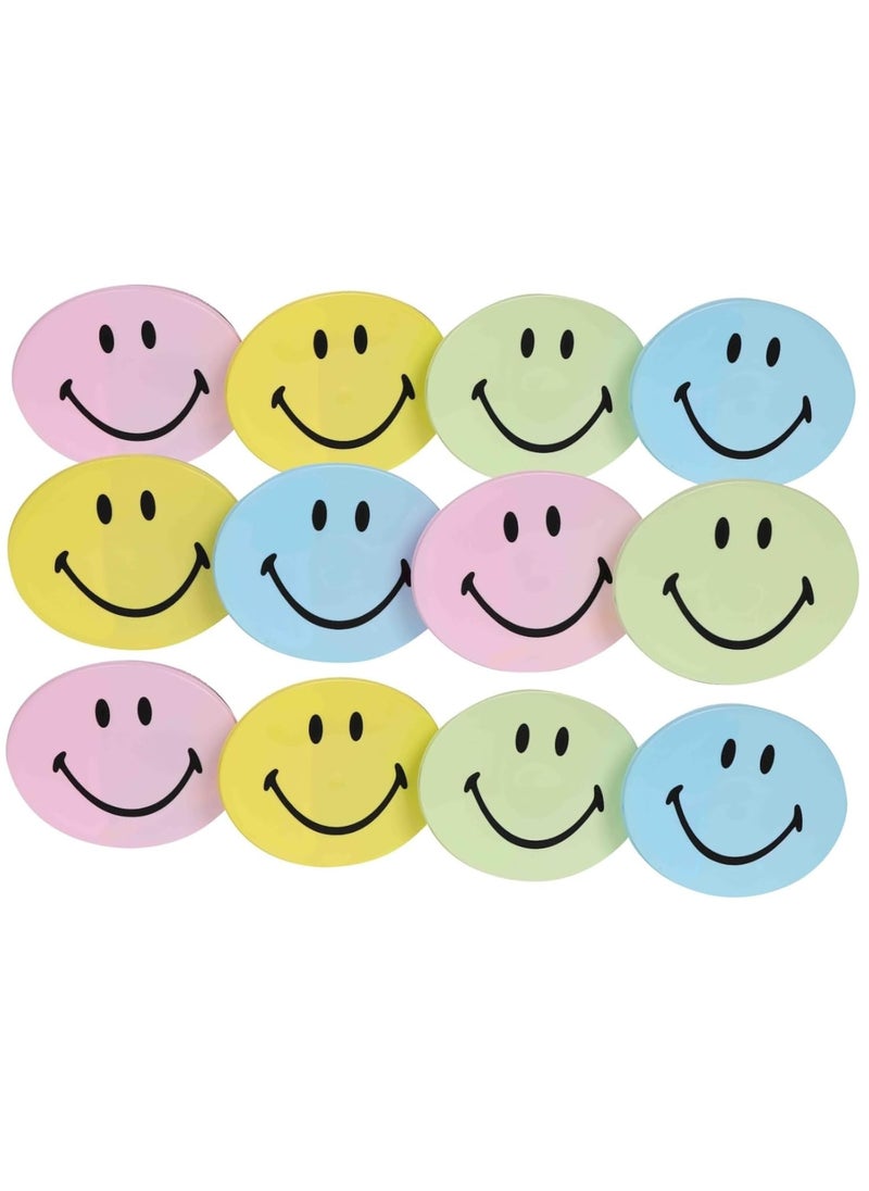 Shri Ashtavinayak Smiley Faced Oval Fancy Plastic Tiffin Boxes for Kids with Spoon and Fork (Pack of 12, Volume - 350ml)
