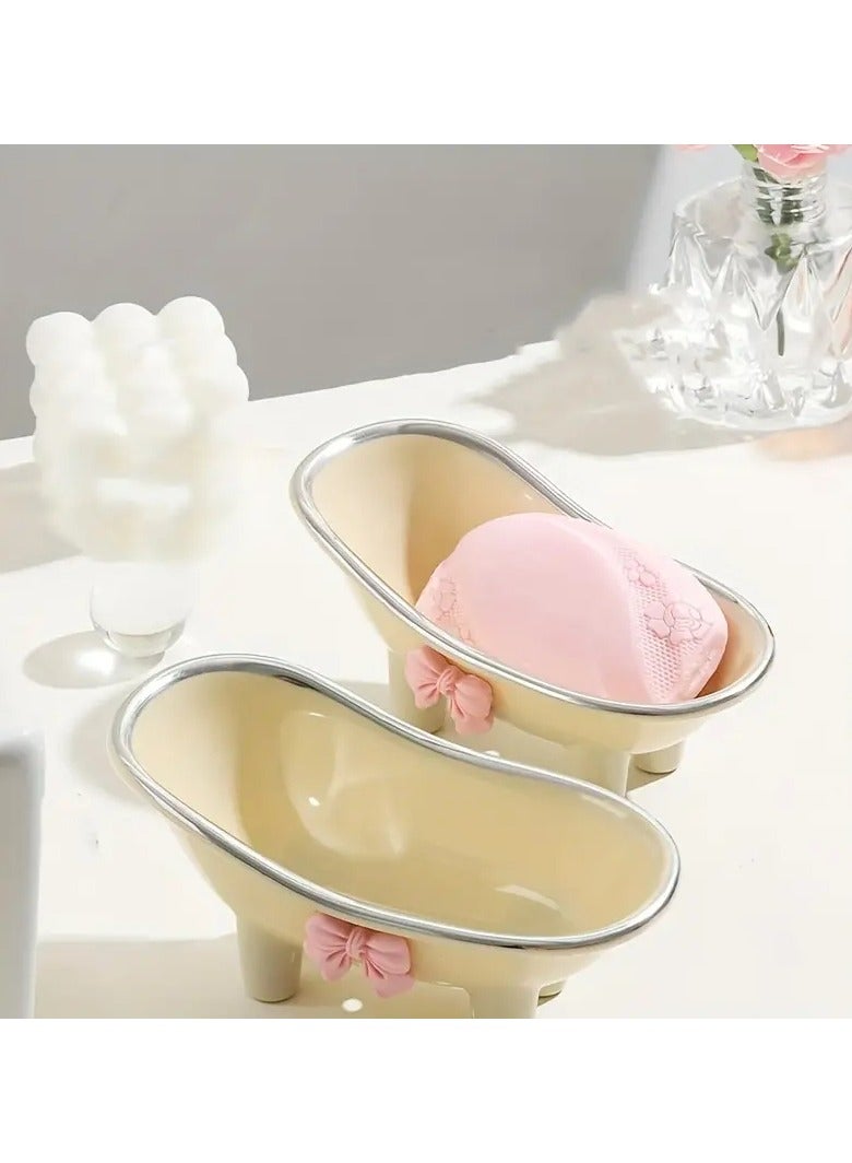 أوريتي 1pc الإبداعي لطيف القوس صابون حامل الصابون ذاتي التصريف حامل الصابون الصابون - Image 2