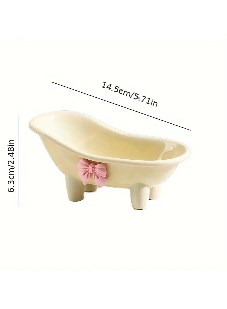 أوريتي 1pc الإبداعي لطيف القوس صابون حامل الصابون ذاتي التصريف حامل الصابون الصابون - Image 3