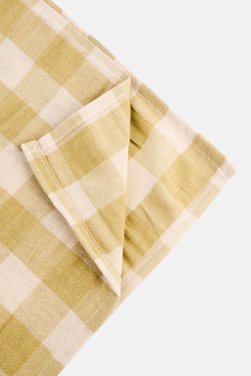 Muy Mucho 2 Pack Checkered Napkins, Sage Green  - Image 3