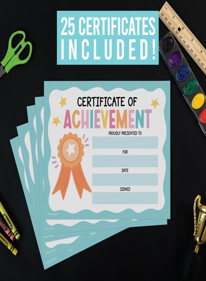 Hadley Designs Classroom Award Certificates for Students -25 Certificate of Achievement Awards, Gold Star Certificate Paper, Preschool Graduation Certificates for Kids, Kindergarten Diploma, Star Student Honor Roll - Image 2