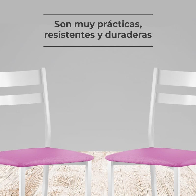 ASTIMESA Metal Open Back Kitchen Chair Pink 47cm x 45cm x 40cm - Image 5