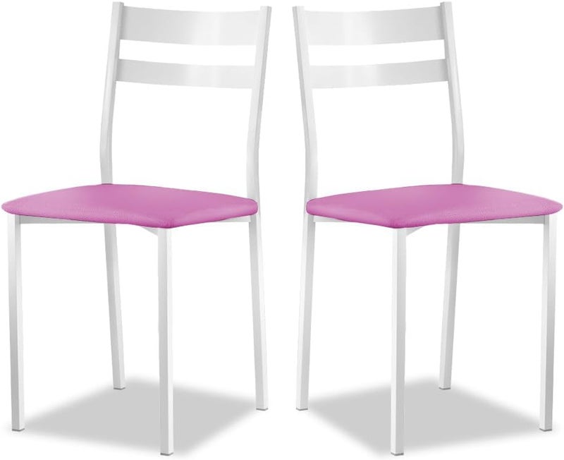 ASTIMESA Metal Open Back Kitchen Chair Pink 47cm x 45cm x 40cm - Image 1