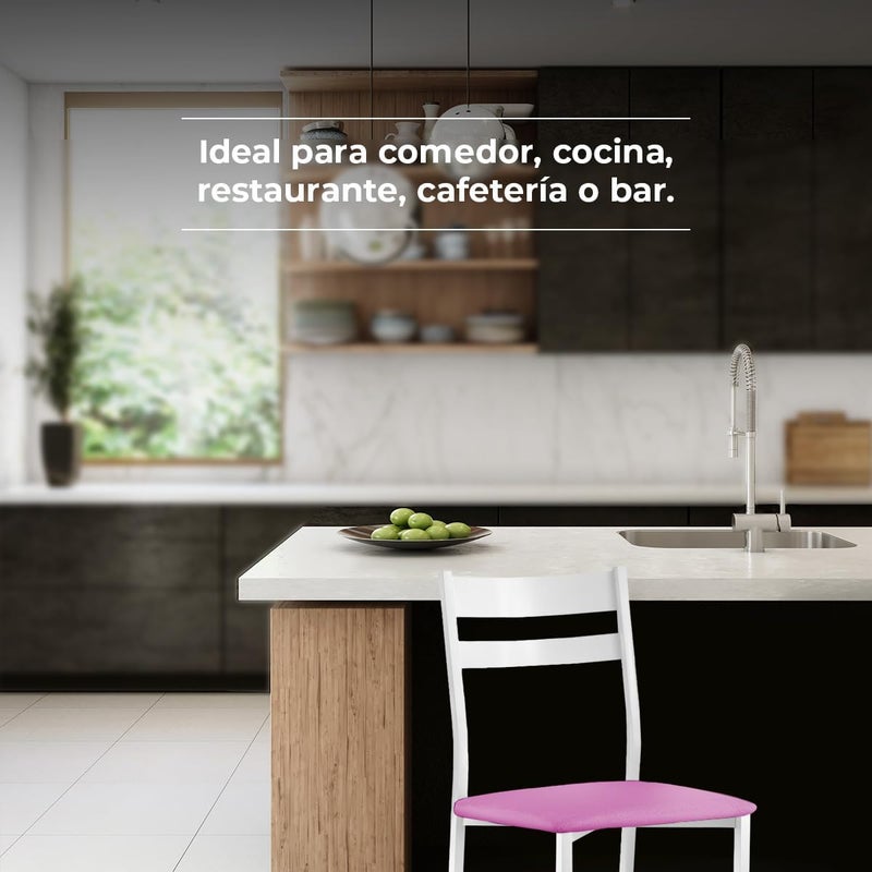 ASTIMESA Metal Open Back Kitchen Chair Pink 47cm x 45cm x 40cm - Image 4