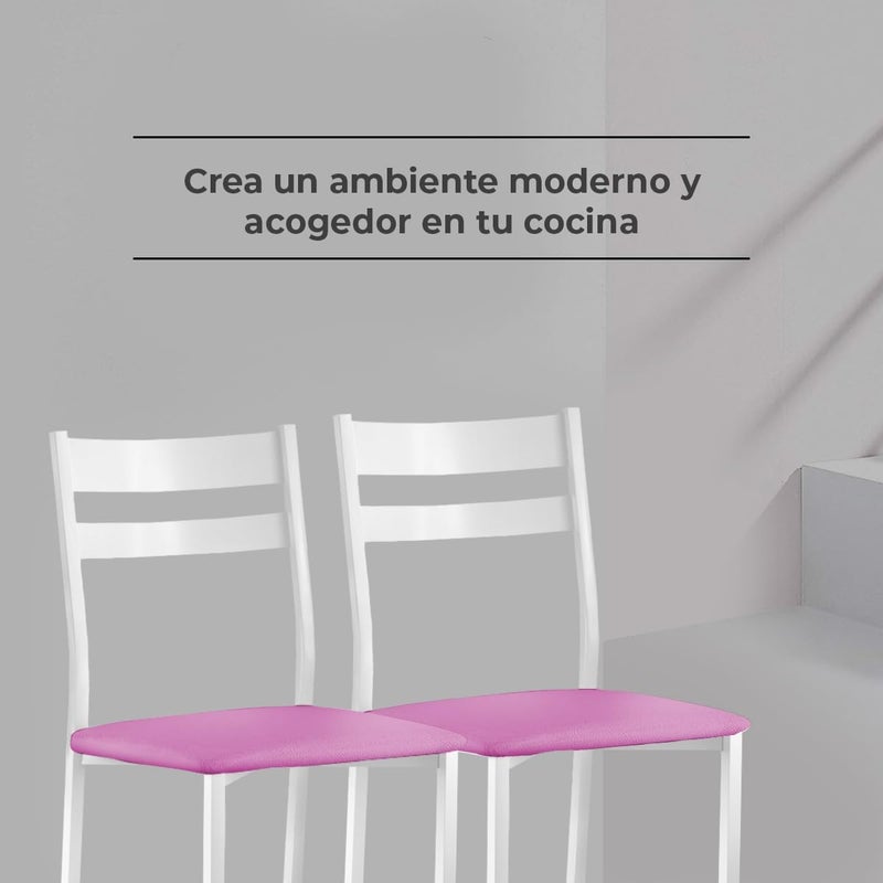 ASTIMESA Metal Open Back Kitchen Chair Pink 47cm x 45cm x 40cm - Image 3