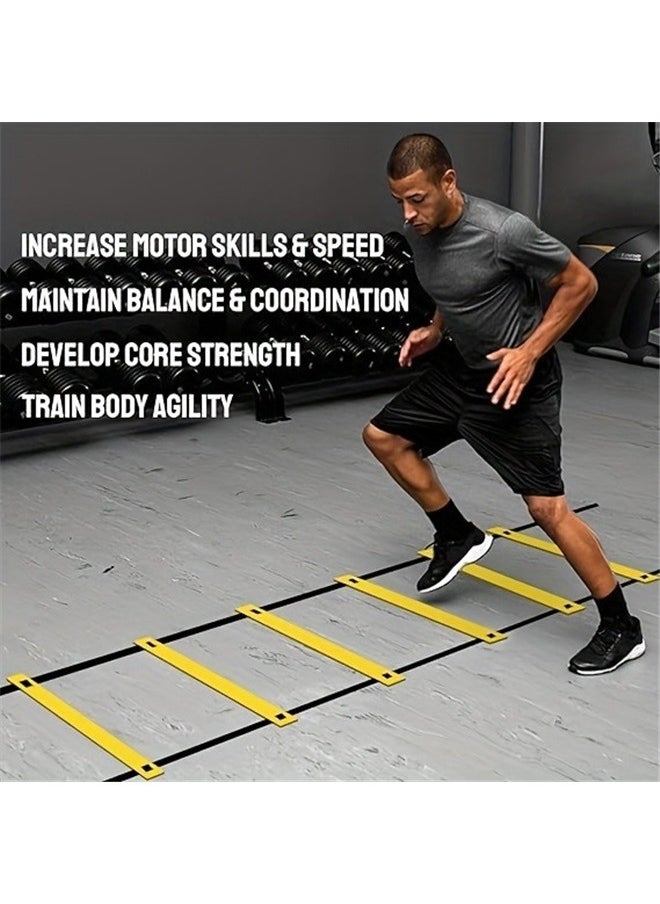 yongsheng 6M 12 Rungs Agility Ladder Set, Training Ladder with Carry Bag for Soccer, Speed Fitness Feet Training  - Image 2