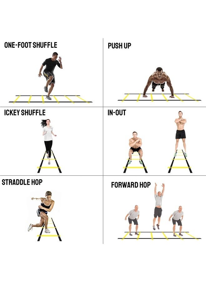 yongsheng 6M 12 Rungs Agility Ladder Set, Training Ladder with Carry Bag for Soccer, Speed Fitness Feet Training  - Image 5