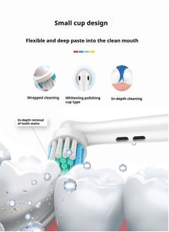 ANRIKKA 4-Piece Cross Action Replacement Brush Heads White With 2 Tooth Whitening Strips,Double The Cleaning Effect EX50-4  - Image 2