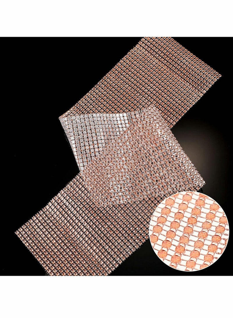 Y&D Diamond Mesh Ribbon 20 Yards Rhinestone Wrap 24 Row for Event Decorations Wedding Cake Vase Party Supplies 4.75 Inch x 10 2 Rolls - Image 5