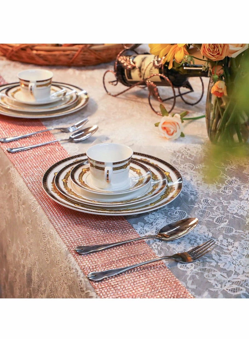 Y&D Diamond Mesh Ribbon 20 Yards Rhinestone Wrap 24 Row for Event Decorations Wedding Cake Vase Party Supplies 4.75 Inch x 10 2 Rolls - Image 3