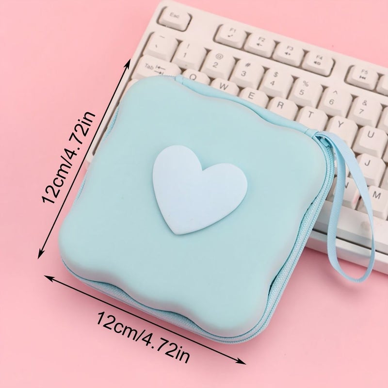 Black Heart Shaped Candy Colored Data Cable Storage Bag - Image 2