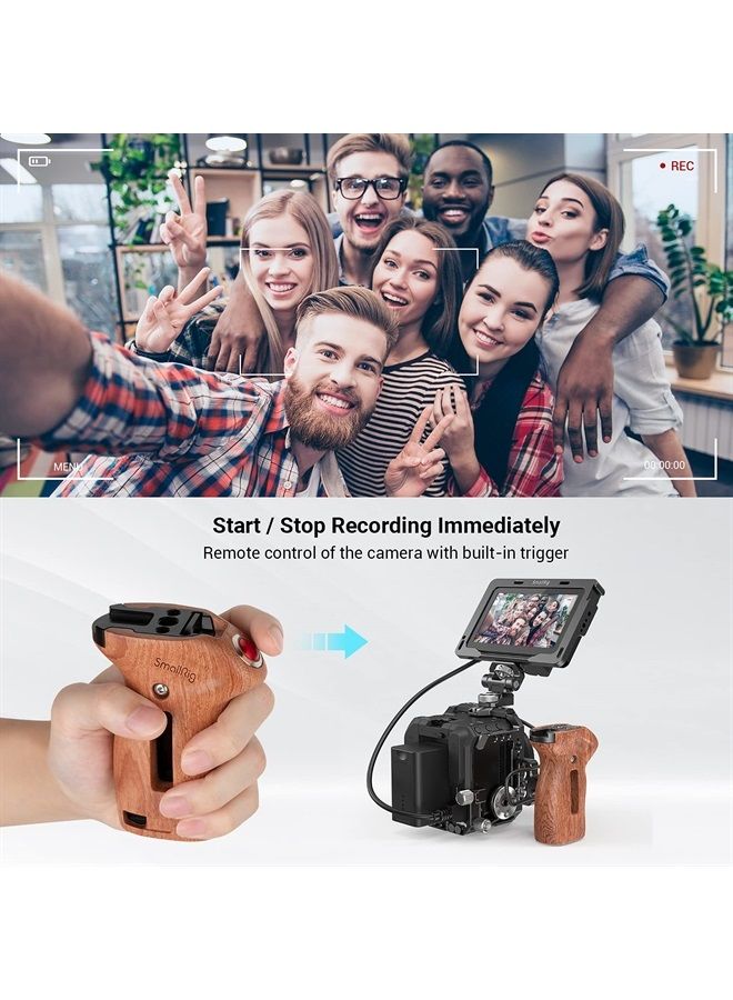 SmallRig Threaded Side Handle with Record Start/Stop Remote Trigger with 3 Control Cable for Sony Cameras, for Panasonic Cameras, for Fujifilm Cameras, for Z CAM Cameras 3323 - Image 3