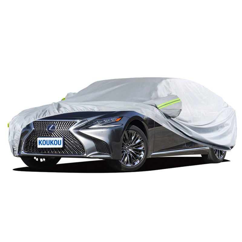 KouKou 6 Layers Car Cover Waterproof All Weather for Automobiles Full Exterior Covers Universal Fit Sedan Lexus ES350 LS400 Lincoln MKZ MKS Tesla Model S BMW 750i etcLength 208 inches