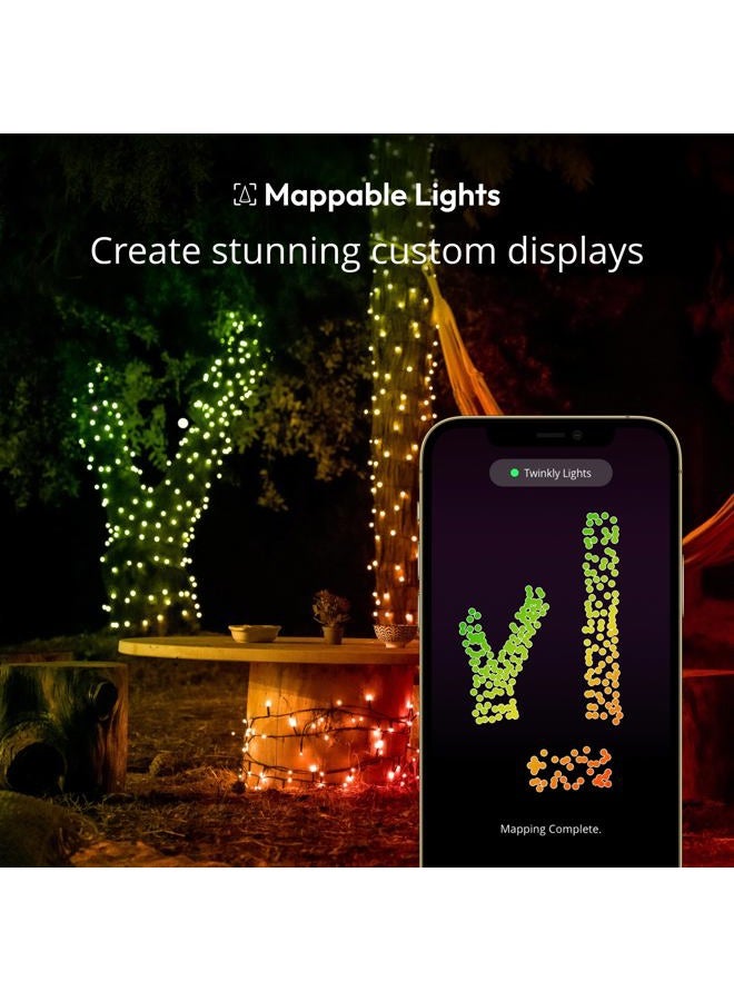 Twinkly Strings - App-Controlled LED Christmas Lights with 400 RGB (16 Million Colors) 105 feet. Green Wire. Indoor/Outdoor Smart Lighting Decoration - Image 3