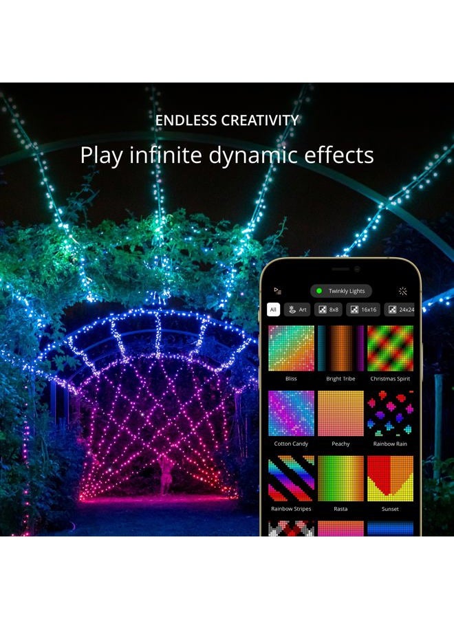 Twinkly Strings - App-Controlled LED Christmas Lights with 400 RGB (16 Million Colors) 105 feet. Green Wire. Indoor/Outdoor Smart Lighting Decoration - Image 4