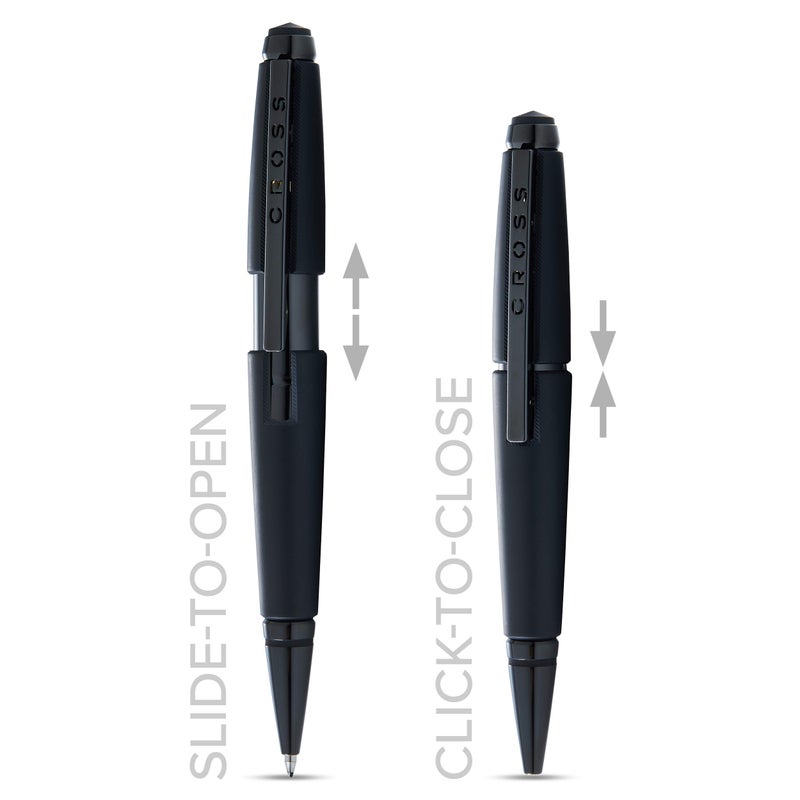 Cross Edge Refillable Rollerball Pen Presented in a Premium Gift Box - Medium Point, Black Ink, Matte Black - Image 3