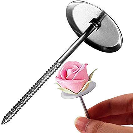 CONNECTWIDE 2pcs Cake Decorating Nails Stainless Steel Piping Nail 3D Rose Flower Maker Piping Bottom Tray Ice Cream Flowers Cake Decoration Tool  - Image 2