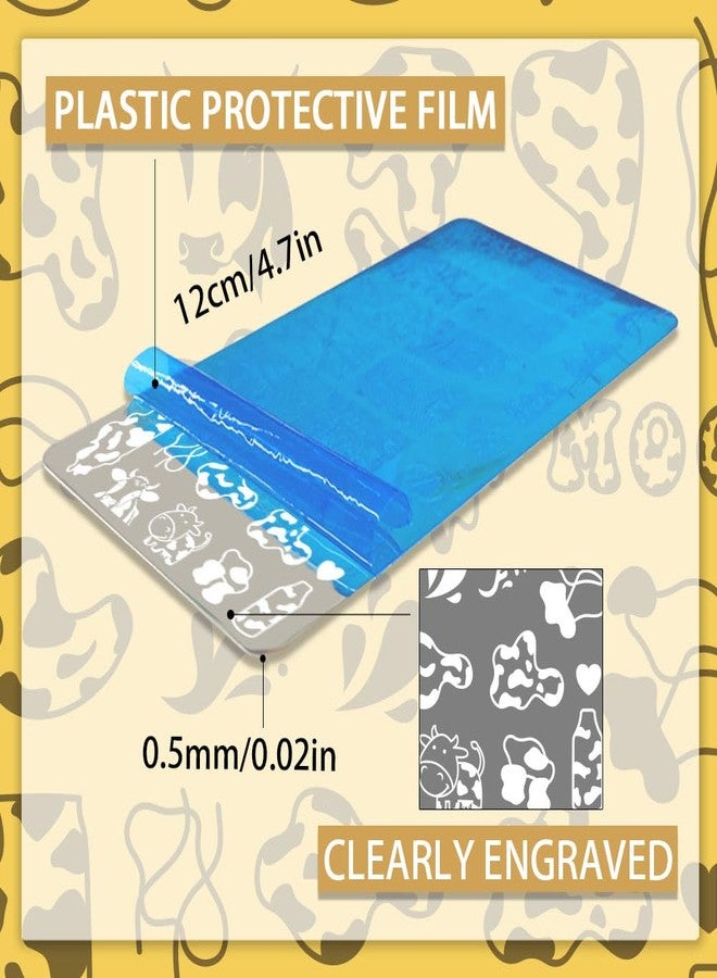 PH PandaHall 5 قطع لوحات طباعة الأظافر بتصميم بقرة قوالب فن الأظافر الحيوانية لطخات بقرة قوالب طباعة الأظافر لوحات صور الأظافر طباعة نمط الفهد لتصميم الأظافر للنساء صالون العناية بالأظافر 4.7x2.3 بوصة - Image 2