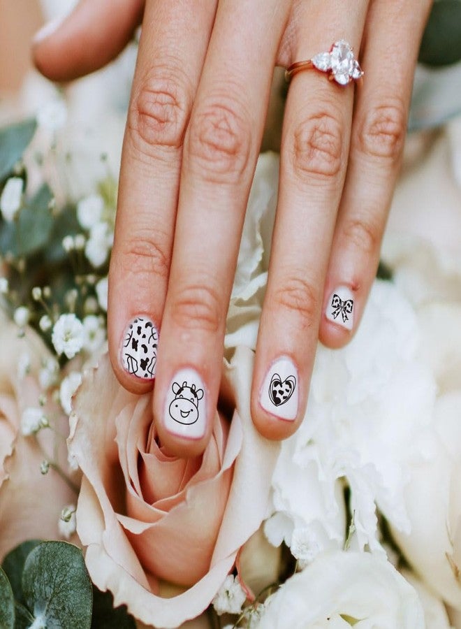 PH PandaHall 5 قطع لوحات طباعة الأظافر بتصميم بقرة قوالب فن الأظافر الحيوانية لطخات بقرة قوالب طباعة الأظافر لوحات صور الأظافر طباعة نمط الفهد لتصميم الأظافر للنساء صالون العناية بالأظافر 4.7x2.3 بوصة - Image 4