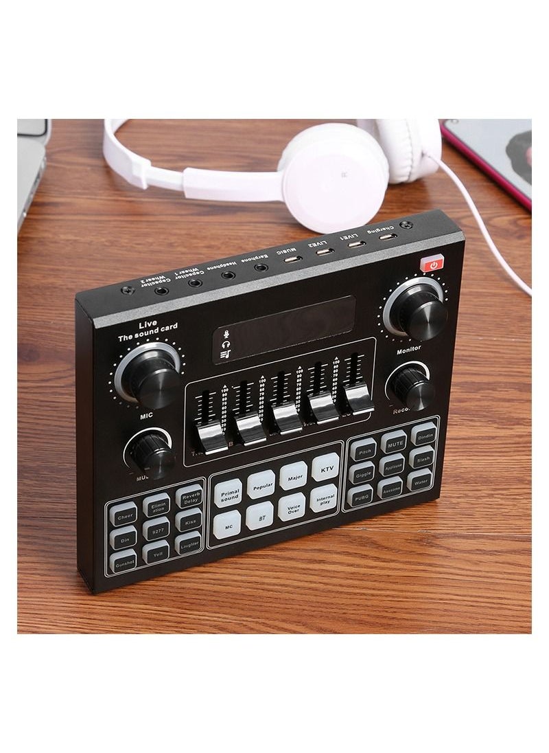 Generic - V9 Sound Card Audio Set Interface External Usb Webcast Studio Live Microphone Bluetoo Function For Phone Computer(with built-in battery) - Image 1