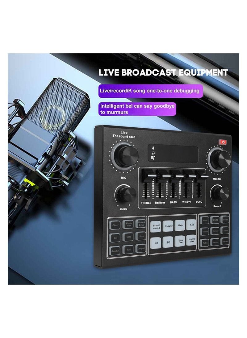 Generic - V9 Sound Card Audio Set Interface External Usb Webcast Studio Live Microphone Bluetoo Function For Phone Computer(with built-in battery) - Image 1