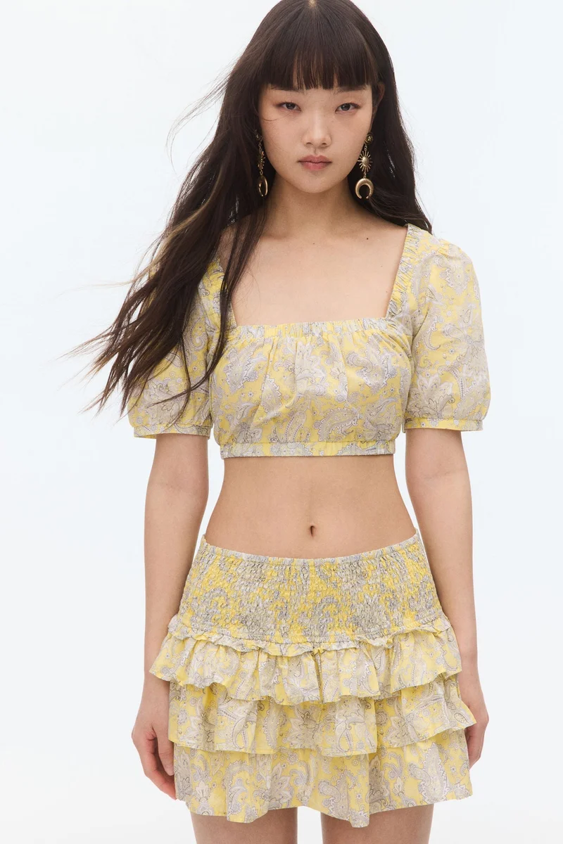 H&M Lacing-detail cotton blouse