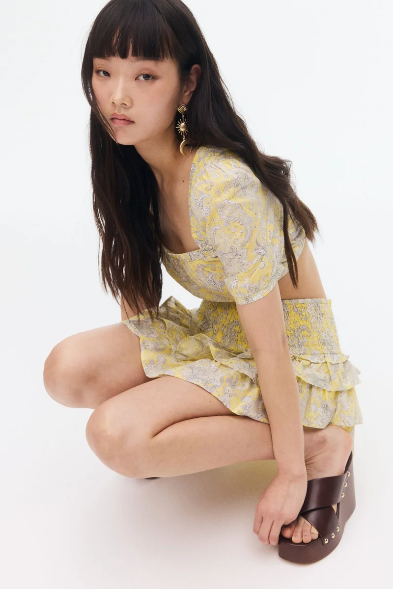 H&M Lacing-detail cotton blouse