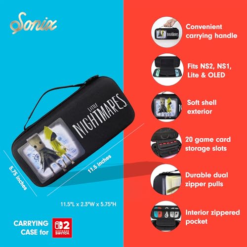 Sonix Carrying Case for Nintendo Switch 2, Switch 1, Lite, OLED, Protective Travel Case with Game Cartridge Storage | Little Nightmares - Image 5