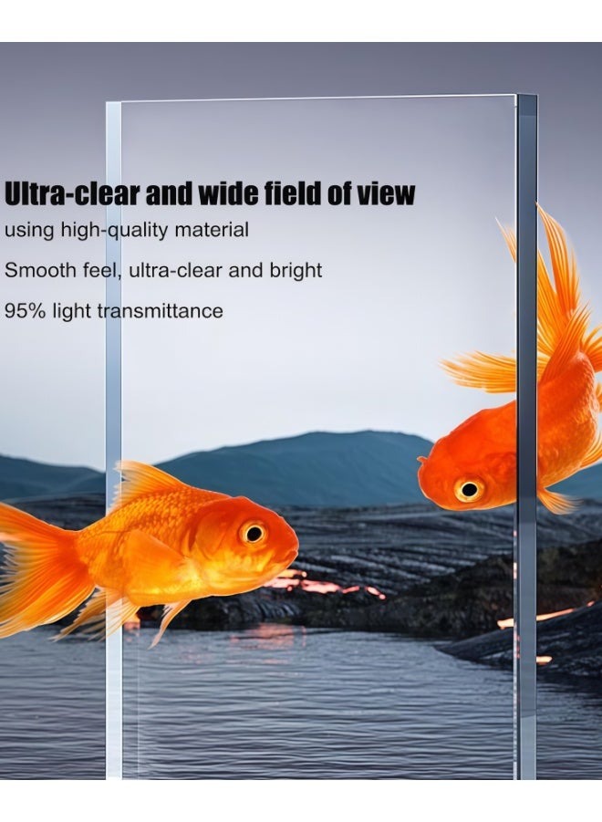 Aquarium Starter Kits, Small Fish Tank with Filter and LED Light, Silent & Self Cleaning Nano Aquarium Tank, High Transparent Tropical Fish Tank Kit for Betta Shrimp (8028-M) - Image 5