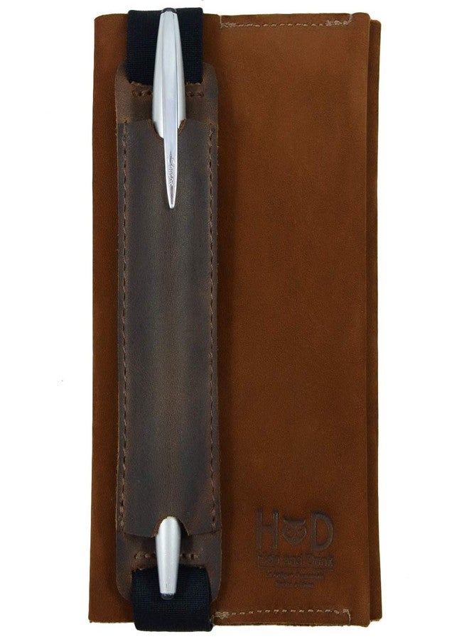 Hide & Drink, Leather Pen Case w/Elastic Band, Fits (6 to 7 in.) Tall Notebooks/Pencil Sleeve/Pen Pouch/Pen Holster, Handmade :: Bourbon Brown - Image 2