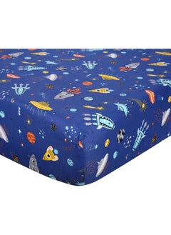 UOMNY UOMNY Astronaut Space Galaxy Baby Crib Sheet - Fitted Toddler Sheet Polyester Baby Sheet for Standard Crib and Toddler mattresses Nursery Bedding Sheet Crib Mattress Sheets for Boys 1 Pack  - Image 1