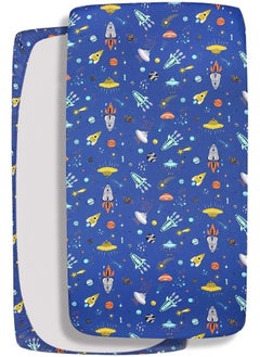 UOMNY UOMNY Astronaut Space Galaxy Baby Crib Sheet - Fitted Toddler Sheet Polyester Baby Sheet for Standard Crib and Toddler mattresses Nursery Bedding Sheet Crib Mattress Sheets for Boys 1 Pack  - Image 4
