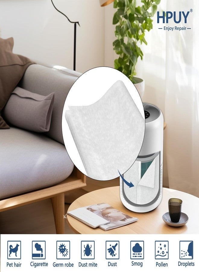 HPUY Air Purifier Pre-Filter Cotton 5-pack, Compatible for Levoit Air Purifier Filter Core 300 and Levoit Core 300s Replacement Filter，Extends The Life of HEPA Filter - Image 3
