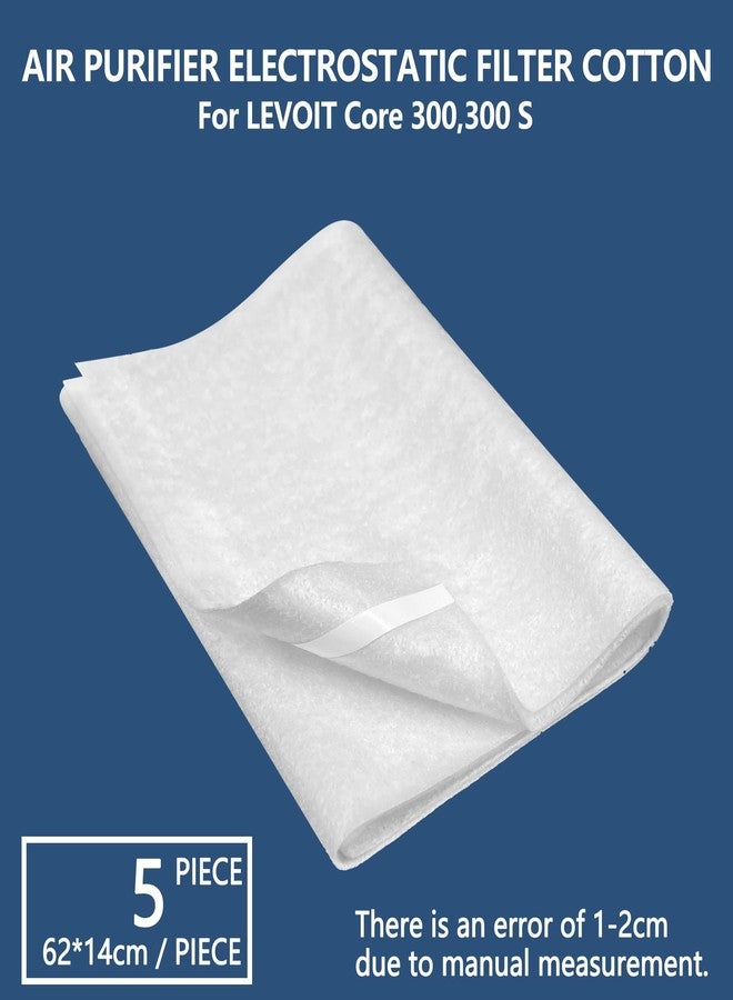 HPUY Air Purifier Pre-Filter Cotton 5-pack, Compatible for Levoit Air Purifier Filter Core 300 and Levoit Core 300s Replacement Filter，Extends The Life of HEPA Filter - Image 2