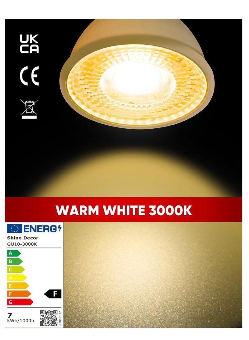 GU10 LED Bulbs10 Packs Warm White Non Dimmable Energy Saving Spotlight Bulbs Halogen LED Light Bulbs Equivalent 38° Beam Angle - Image 2